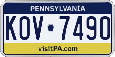 PA license plate KOV7490