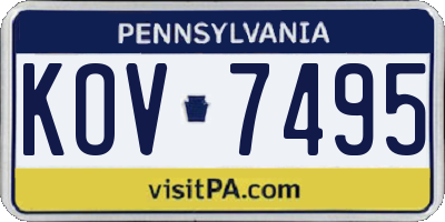PA license plate KOV7495