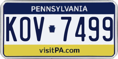 PA license plate KOV7499