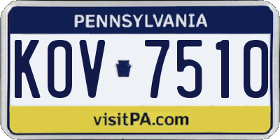 PA license plate KOV7510