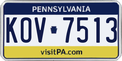 PA license plate KOV7513
