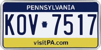 PA license plate KOV7517