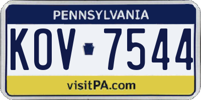 PA license plate KOV7544