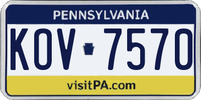 PA license plate KOV7570