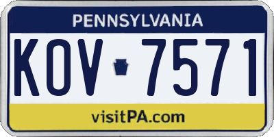 PA license plate KOV7571