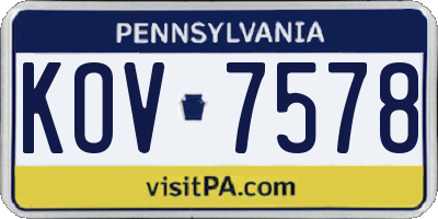 PA license plate KOV7578
