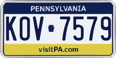 PA license plate KOV7579