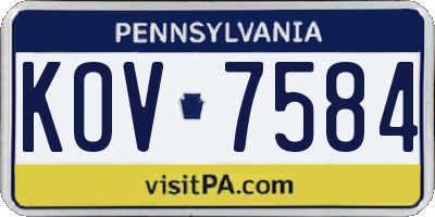 PA license plate KOV7584