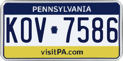 PA license plate KOV7586