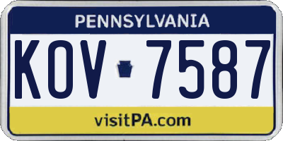 PA license plate KOV7587