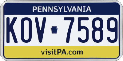PA license plate KOV7589