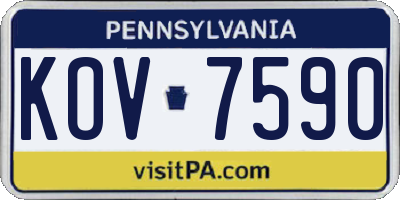 PA license plate KOV7590