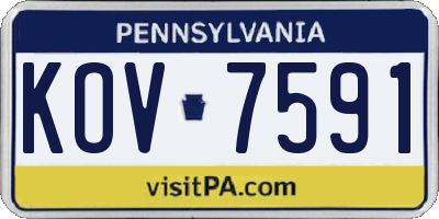 PA license plate KOV7591