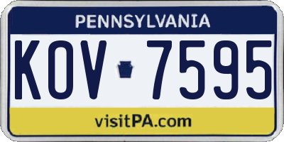 PA license plate KOV7595