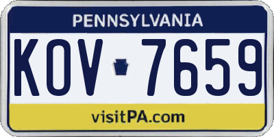 PA license plate KOV7659