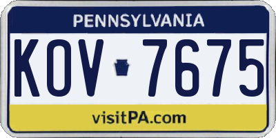 PA license plate KOV7675