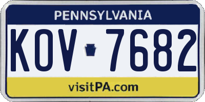 PA license plate KOV7682