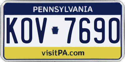PA license plate KOV7690
