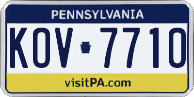 PA license plate KOV7710