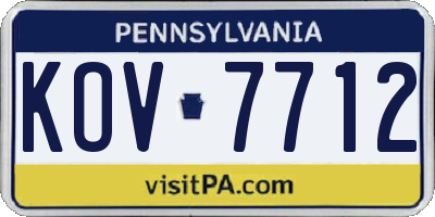 PA license plate KOV7712