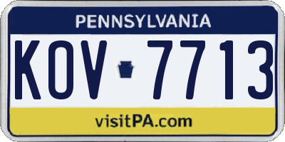 PA license plate KOV7713