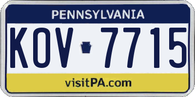 PA license plate KOV7715
