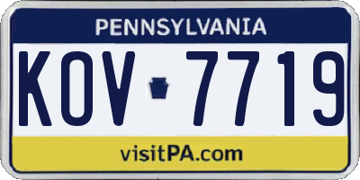 PA license plate KOV7719