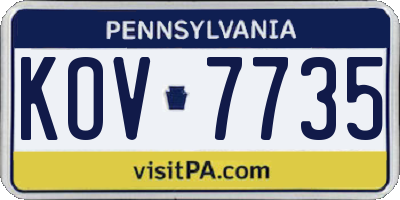 PA license plate KOV7735