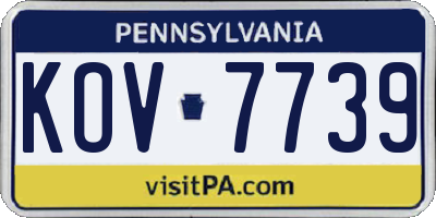 PA license plate KOV7739