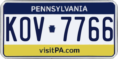 PA license plate KOV7766