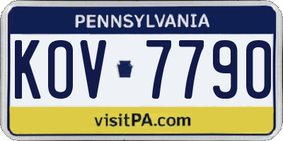 PA license plate KOV7790
