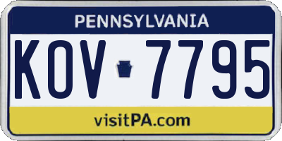 PA license plate KOV7795