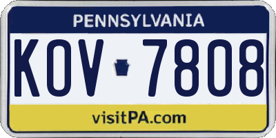 PA license plate KOV7808