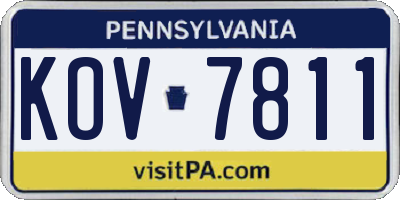 PA license plate KOV7811