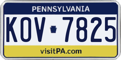 PA license plate KOV7825