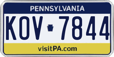 PA license plate KOV7844