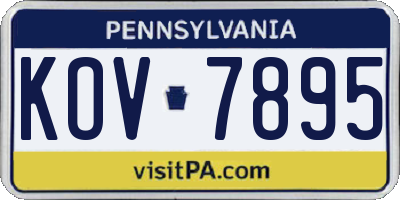 PA license plate KOV7895
