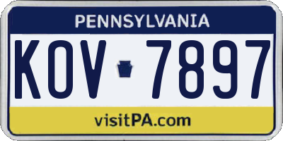 PA license plate KOV7897