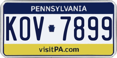 PA license plate KOV7899