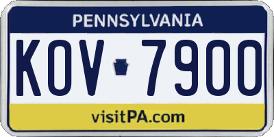 PA license plate KOV7900