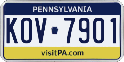 PA license plate KOV7901