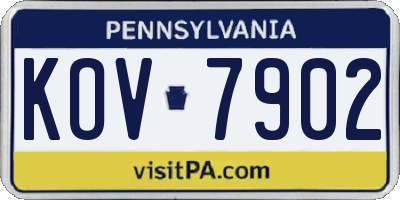 PA license plate KOV7902