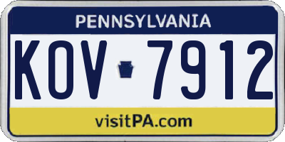 PA license plate KOV7912