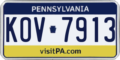 PA license plate KOV7913