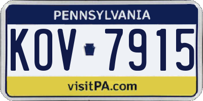 PA license plate KOV7915