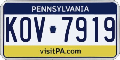 PA license plate KOV7919
