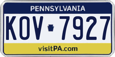 PA license plate KOV7927