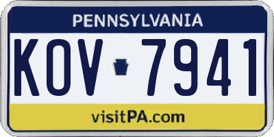 PA license plate KOV7941