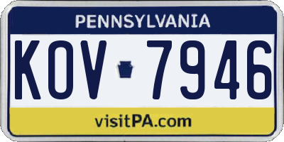 PA license plate KOV7946