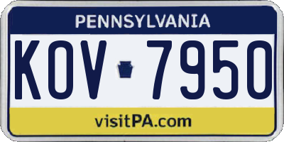 PA license plate KOV7950